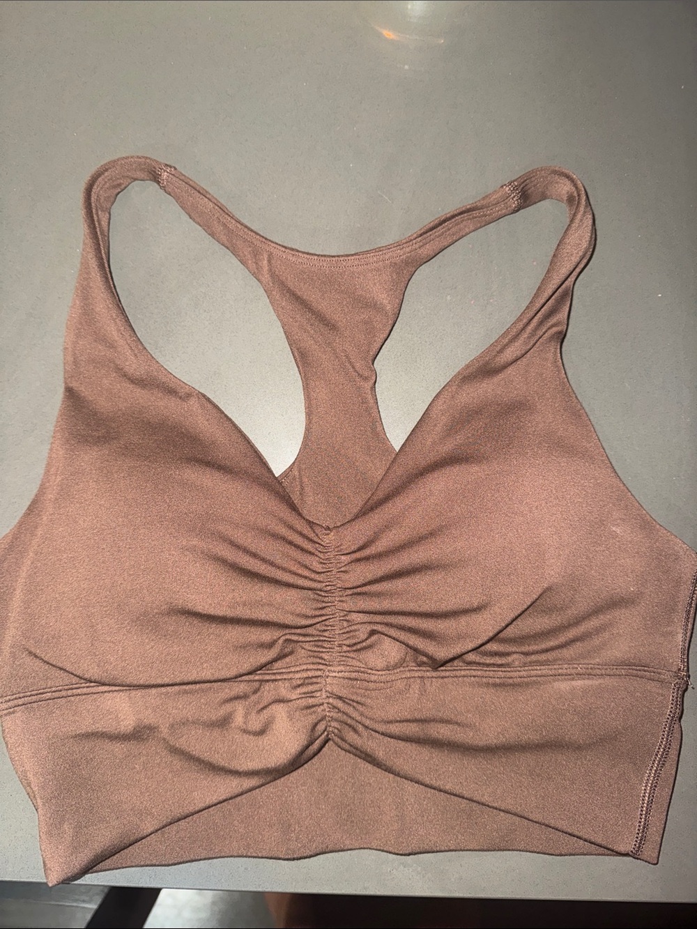 PARAGON Brown Ruched Racerback Sports Bralette